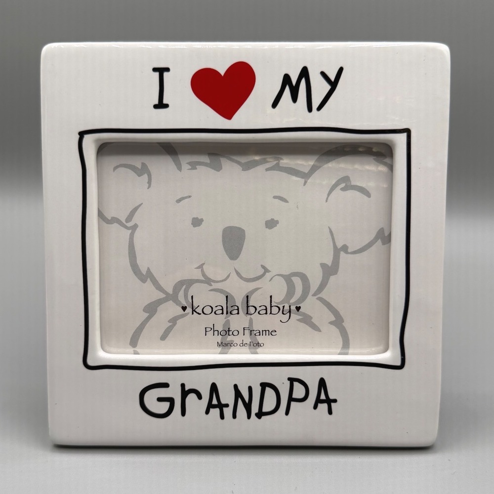 Koala Baby I Love My Grandpa Ceramic Picture Frame White Red Heart 32009